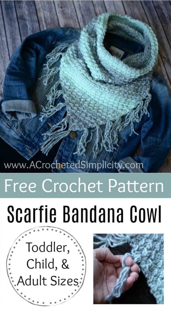 Free Crochet Pattern - Scarfie Bandana Cowl by A Crocheted Simplicity