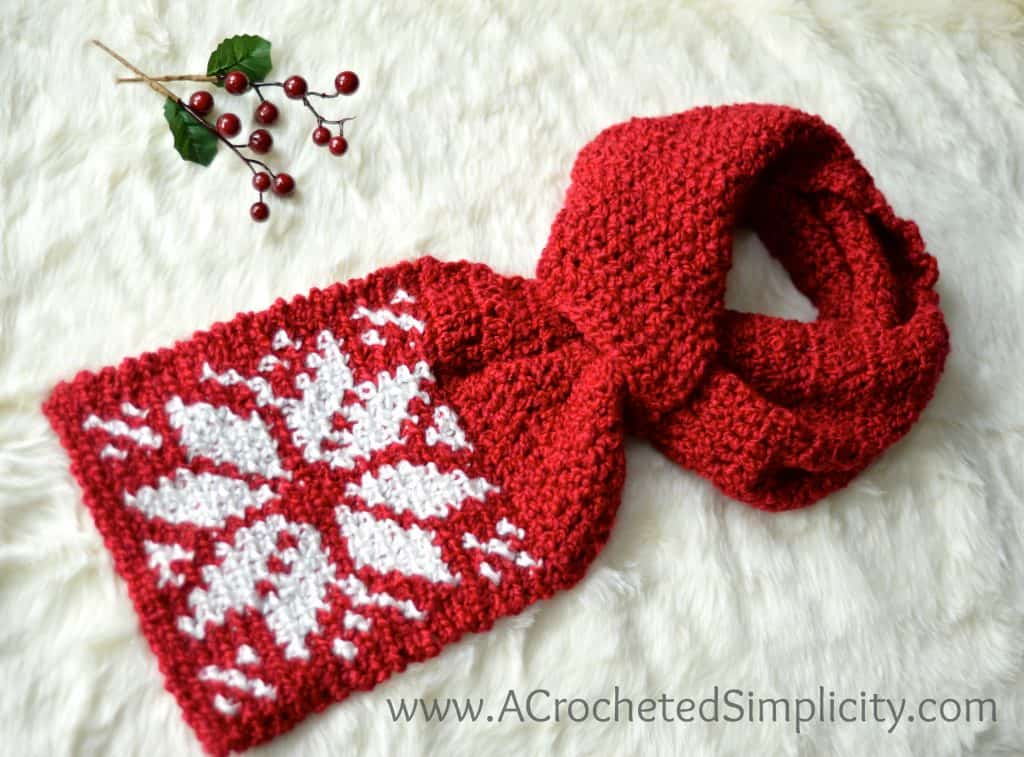 Free Crochet Pattern - Snowflake Keyhole Scarf by A Crocheted Simplicity