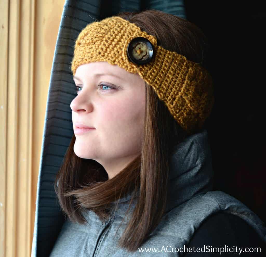 Free Crochet Pattern - Chic Cabled Headwarmer by A Crocheted Simplicity