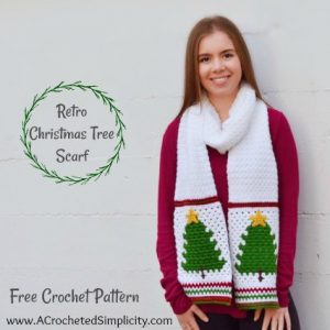Free Crochet Pattern - Retro Christmas Tree Scarf by A Crocheted Simplicity