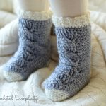 Crochet Pattern - Big Bold Cabled Slipper Socks by A Crocheted Simplicity