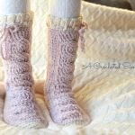 Crochet Pattern - Big Bold Cabled Slipper Socks by A Crocheted Simplicity
