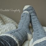 Crochet Pattern - Big Bold Cabled Slipper Socks by A Crocheted Simplicity