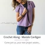 Join A Crocheted Simplicity for the Marielle Cardigan Crochet Along! Check the blog post for all details!