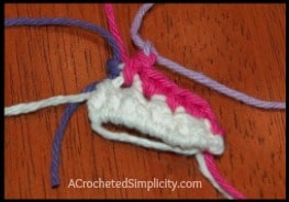 Beginning of crochet monster horn.