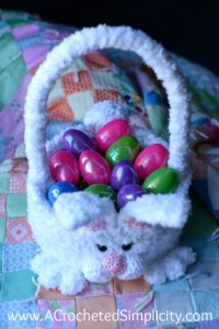 Free Crochet Pattern - Cottontail Easter Bunny Basket by A Crocheted Simplicity