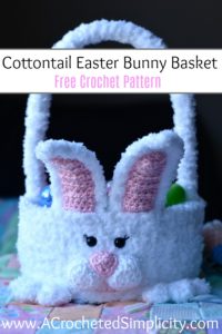 Free Crochet Pattern - Cottontail Easter Bunny Basket by A Crocheted Simplicity
