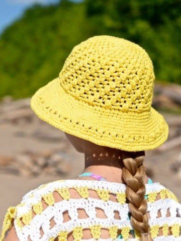 Free Crochet Pattern - Makin' Lemonade Sunhat by A Crocheted Simplicity Sizes Included: Doll through Adult Large