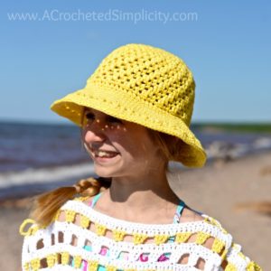 Free Crochet Pattern - Makin' Lemonade Sunhat by A Crocheted Simplicity Sizes Included: Doll through Adult Large