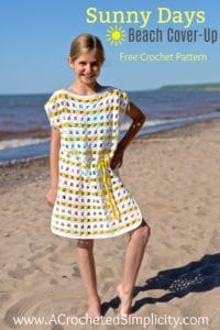 Free Crochet Pattern - Sunny Days Crochet Beach Cover-up (18" Doll, Child & Adult Sizes) by A Crocheted Simplicity