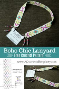 Free Crochet Pattern - Boho Chic Lanyard by A Crocheted Simplicity #crochet #crochetlanyard #bohocrochet #freecrochetpattern