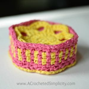 Free Crochet Pattern - Flower Drink Coasters & Caddy by A Crocheted Simplicity #crochet #freecrochetpattern #crochetcoaster