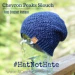 Free Crochet Hat Pattern - Chevron Peaks Slouch by A Crocheted Simplicity part of the #HatNotHate campaign #crochet #stompoutbullying #crochethat