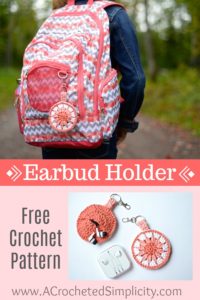 Free Crochet Pattern - Earbud Holder, Chapstick Holder, Charger Holder, Change Purse, Fidget Spinner Holder by A Crocheted Simplicity #freecrochetpattern #crochet