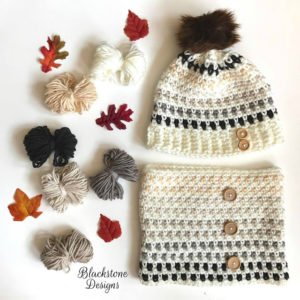 Free Crochet Pattern - Granite Stitch Hat & Cowl Set by Blackstone Designs