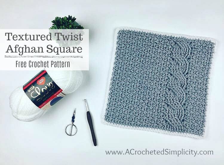 Textured Twist 12″ Afghan Square – Free Crochet Pattern