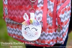 Free Crochet Pattern - Unicorn Earbud Holder by A Crocheted Simplicity #crochet #earbudholder #earbudcase #crochetpattern #handmade