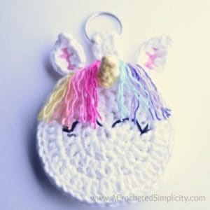 Free Crochet Pattern - Unicorn Earbud Holder by A Crocheted Simplicity #crochet #earbudholder #earbudcase #crochetpattern #handmade
