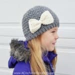 Free Crochet Pattern - Anabelle Beanie by A Crocheted Simplicity #crochet #crochethat #crochetbow #crochetbeanie #freecrochetpattern