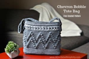 Free Crochet Pattern - Chevron Bobble Tote Bag by A Crocheted Simplicity