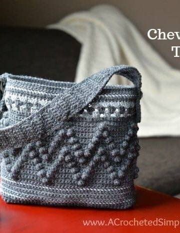 Free Crochet Pattern - Chevron Bobble Tote Bag by A Crocheted Simplicity