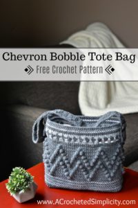 Free Crochet Pattern - Chevron Bobble Tote Bag by A Crocheted Simplicity