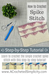 How to Crochet the Spike Stitch - A Step-by-Step Tutorial by A Crocheted Simplicity#crochet #crochetstitch #crochetspikestitch