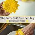 Free Crochet Pattern - The Sun's Out! Dish Scrubby by A Crocheted Simplicity #crochet #crochetscrubby #freecrochetpattern