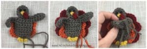 Free Crochet Pattern - Turkey Napkin Ring, Napkin Holder - by A Crocheted Simplicity #crochet #crochetturkey #crochetnapkinring #freecrochetpattern