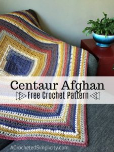 Centaur Mandala Afghan - Free Crochet Blanket Pattern by A Crocheted Simplicity#freecrochetpattern #freecrochetblanketpattern #crochetafghan #lionbrandmandalablanket #freecrochetlapghanpattern