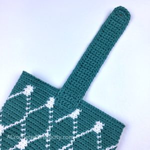 Moroccan Grocery Bag Holder - Free Crochet Plastic Bag Holder by A Crocheted Simplicity #crochet #handmade #grocerybagholder #plasticbagholder #freecrochetpattern #crochetgrocerybagholder #crochetforhome #tapestrycrochet