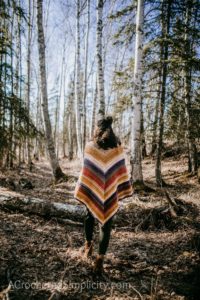 Free Crochet Pattern - Wasilla Poncho by A Crocheted Simplicity #freecrochetpattern #crochetponcho #crochet #womensponcho #lionbrandmandala #crochetponchopattern