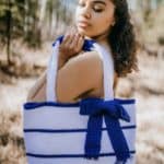 Free Crochet Bag Pattern - Simple Striped Tote Bag by A Crocheted Simplicity #freecrochetpattern #crochettotebagpattern #crochetbagpattern #stripedtotebag