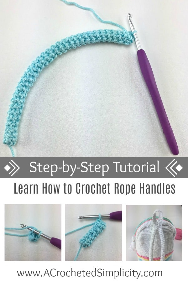How to make easy bag handles . Crochet bag handles