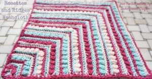 Free Crochet Pattern - Rosettes & Ridges Washcloth by Underground Crafter
