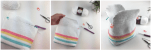 Free Crochet Pattern - Striped Mini-Backpack by A Crocheted Simplicity #freecrochetpattern #crochet #minibackpack #crochetbackpack #handmadebackpack #kidsbackpack #crochetbackpackpattern