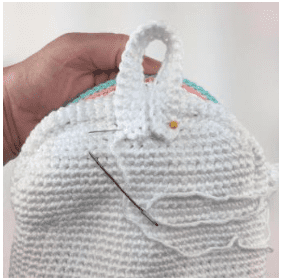 Free Crochet Pattern - Striped Mini-Backpack by A Crocheted Simplicity #freecrochetpattern #crochet #minibackpack #crochetbackpack #handmadebackpack #kidsbackpack #crochetbackpackpattern