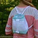 Free Crochet Pattern - Drawstring Mini-Backpack by A Crocheted Simpliciy #crochet #freecrochetpattern #crochetbackpack #minibackpack #drawstringbackpack