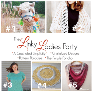 Come join us for The Linky Ladies community link party! Enter for a chance to win a $25 Amazon gift card simply by linking up your knit or crochet project! #link party #crochetlinkparty #knitlinkparty #fiberarts #linkparty