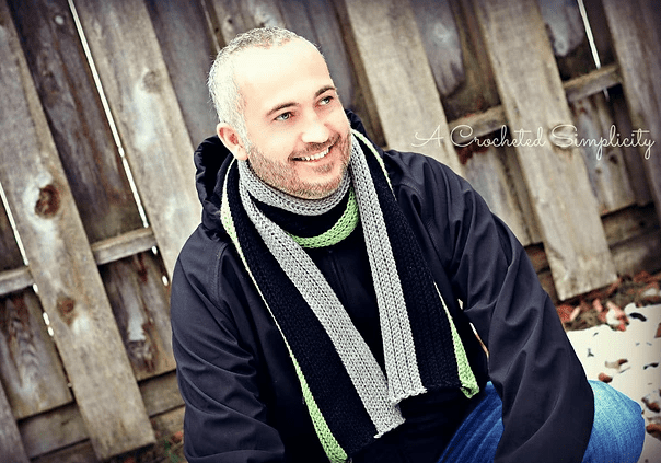 Men’s Knit-Look Scarf – Free Crochet Scarf Pattern