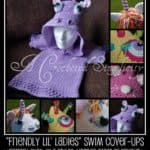 Crochet Swim Cover-up Pattern - Friendly Lil Ladies Hooded Dress & Swim Cover-up by A Crocheted Simplicity #crochethoodedsweater #crochethoodedsweaterdress #crochetswimcoverup #crochetforkids #crochetbeachcover #crochetpattern #hoodedsweaterdress #handmade