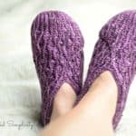Crochet Slipper Pattern - Winter Waves Kimono Slippers by A Crocheted Simplicity #crochetslippers #kimonoslippers #crochetkimonoslippers #crochetslippersforwomen #womensslippers #crochetforwomen #crochetslipperpattern #crochet #moderncrochet #handmadeslippers