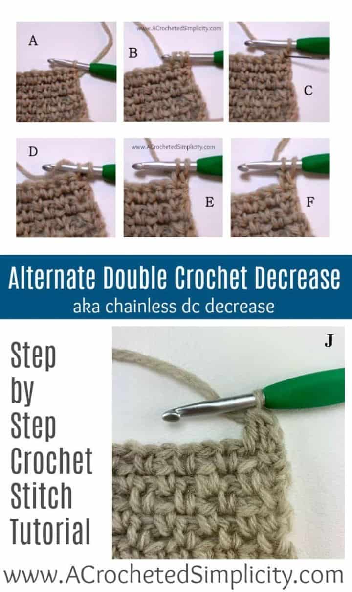 Learn to Crochet - Alternate Double Crochet Decrease - A Crocheted ...