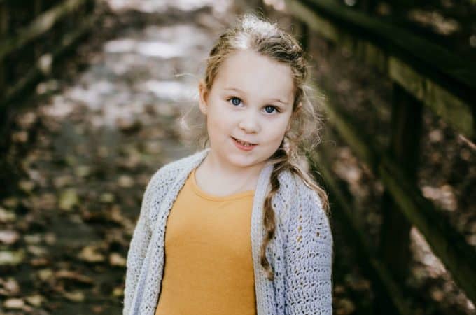 Free Crochet Cardigan Pattern - Aurora Cardigan for Girls by A Crocheted Simplicity #crochet #crochetcardigan #crochetcardiganpattern #freecrochetpattern #crochetsweater #crochetgirlscardigan