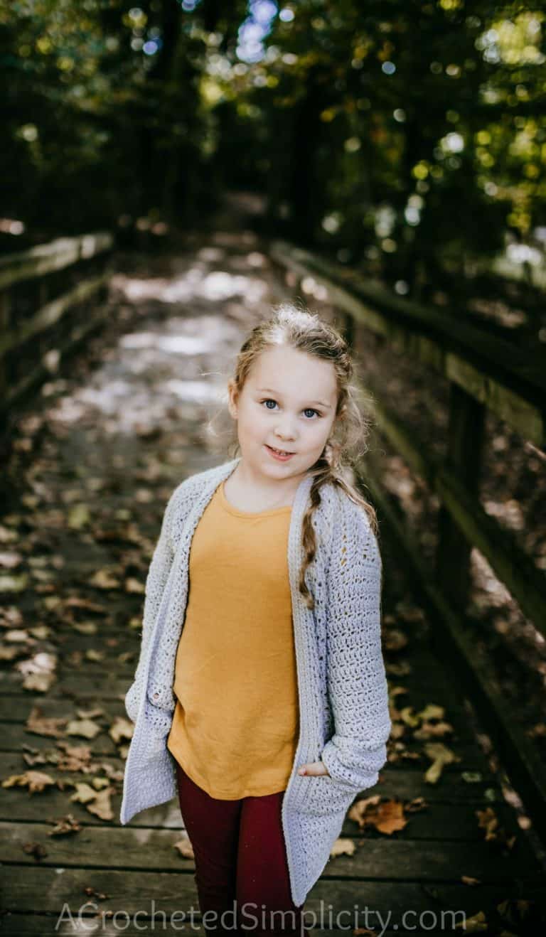 Aurora Cardigan for Girls – Free Crochet Cardigan Pattern