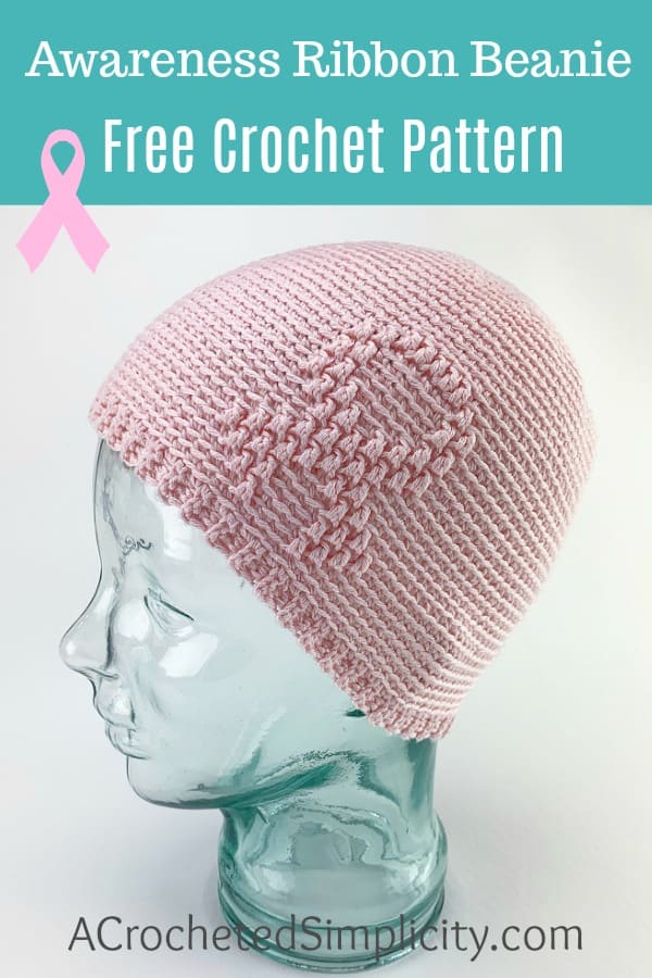 Hot pink crochet double pom pom hat beanie women's march cancer awareness