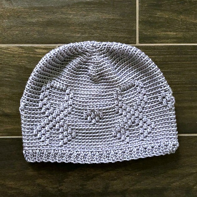 Free Crochet Beanie Pattern - Awareness Ribbon Beanie Crochet Pattern by A Crocheted Simplicity #freecrochetpattern #freecrochetbeaniepattern #crochetawarenesshat #awarenessribbon #awarenessribbonbeanie #cancerawarenessbeanie #chemocap #crochetchemocap #crochetcancerhat #raiseawarenes