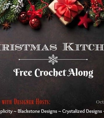 Join us for the Christmas Kitchen Crochet Along - A Free Crochet Along with 4 designer hosts #crochetalong #christmascrochetalong #freecrochetpattern #christmascrochet