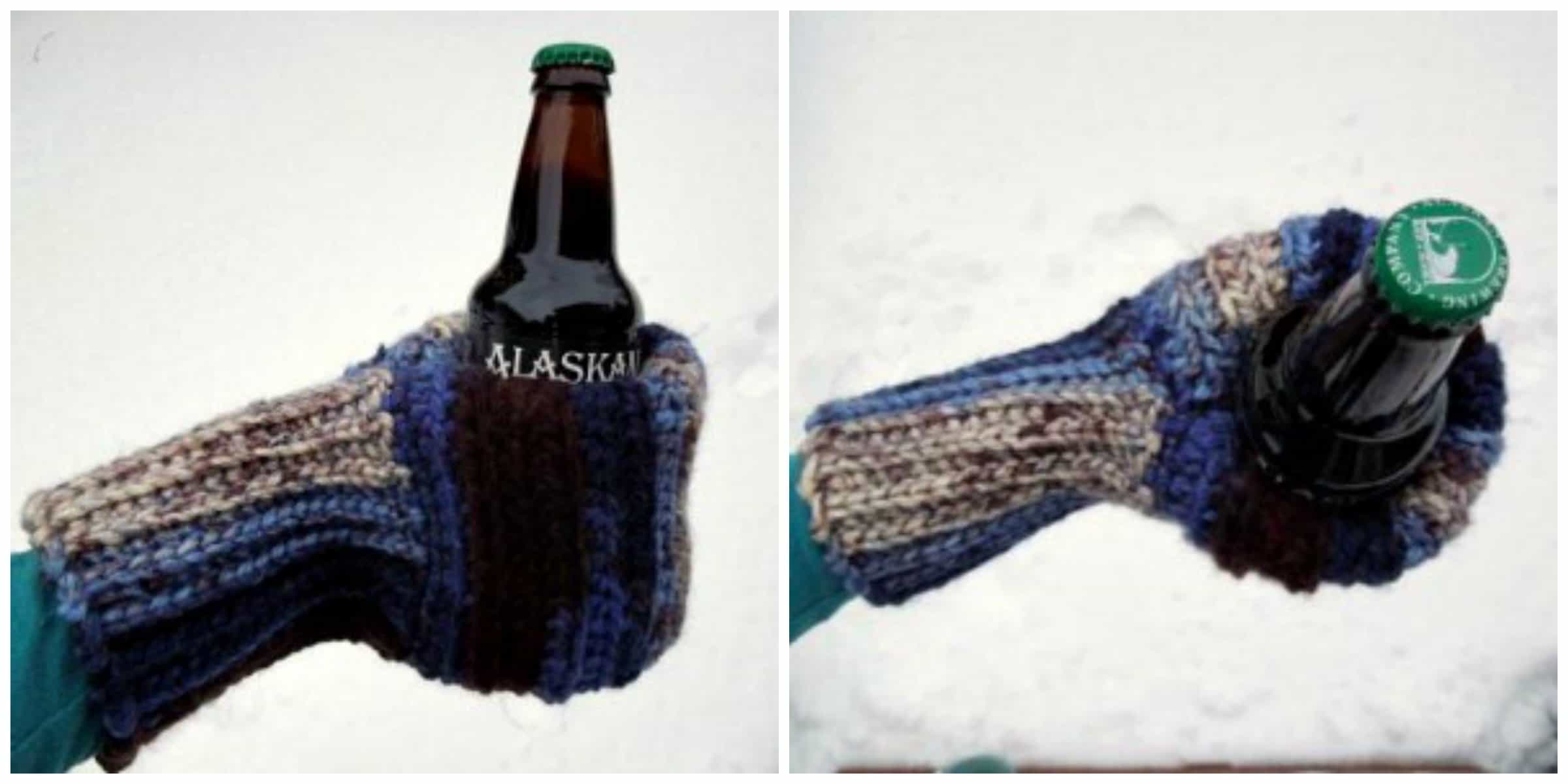 Knit-Look Crochet Beer Cozy