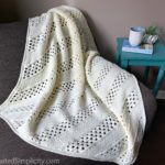 Free Crochet Blanket Pattern - On the Bias Square Afghan by A Crocheted Simplicity #crochetblanket #crochetafghan #freecrochetpattern #freecrochetblanketpattern #handmadeblanket #homemade #lionbrandwooleasecakes